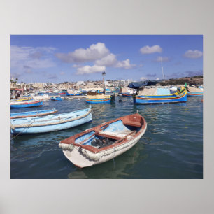 Marsaxlokk Fischerboote Malta Poster