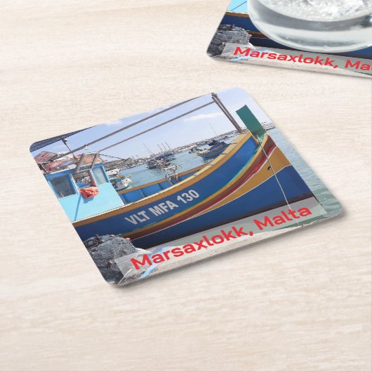 Marsaxlokk Fischerboote Malta Rechteckiger Pappuntersetzer (angewinkelt)