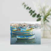 Marsaxlokk Malta Port Postcard Postkarte (Stehend Vorderseite)