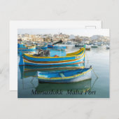 Marsaxlokk Malta Port Postcard Postkarte (Vorne/Hinten)