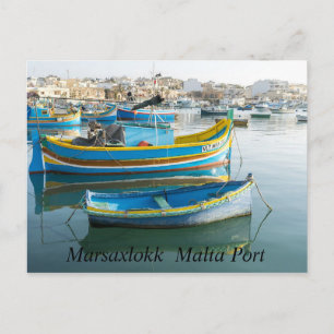 Marsaxlokk Malta Port Postcard Postkarte