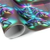Marsch der Neon-Schildkröten Geschenkpapier (Rolleneckpunkt)