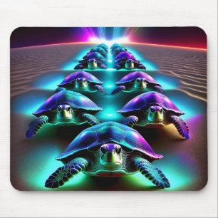 Marsch der Neon-Schildkröten Mousepad