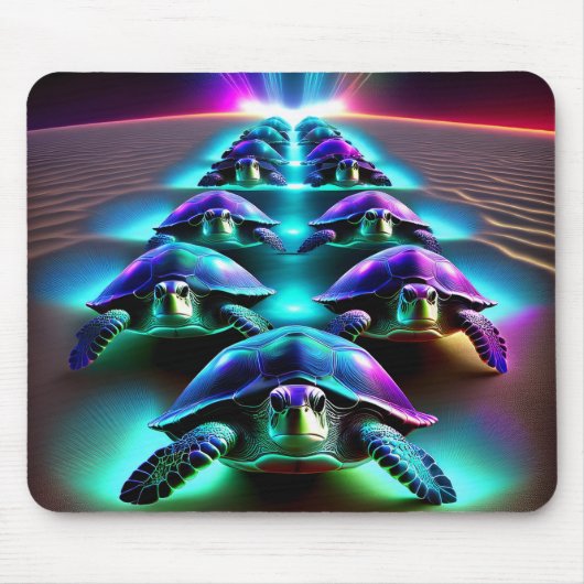 Marsch der Neon-Schildkröten Mousepad (Vorne)
