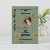 Märsche und Trauben aus Mexiko Bachelorette Foto Einladung (Stehend Vorderseite)