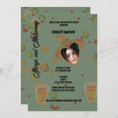 Märsche und Trauben aus Mexiko Bachelorette Foto Einladung (Vorne/Hinten)