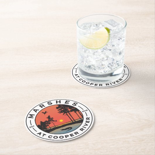 Marschen am Cooper River Round Paper Untersetzer (Vor Ort)