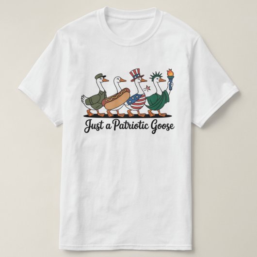 Marscherende patriotische Gänse T-Shirt Lustig 4. (Design vorne)