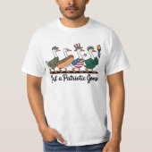 Marscherende patriotische Gänse T-Shirt Lustig 4. (Vorderseite)