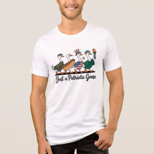 Marscherende patriotische Gänse T-Shirt Lustig 4. Tri-Blend Shirt