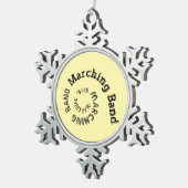 Marschierende Blaskapelle Spirale Schneeflocken Zinn-Ornament (Rechts)