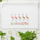 Marschierende Flamingos Sarasota Handtuch (Gefaltet)