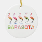 Marschierende Flamingos Sarasota Keramikornament (Vorne)