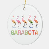 Marschierende Flamingos Sarasota Keramikornament (Links)