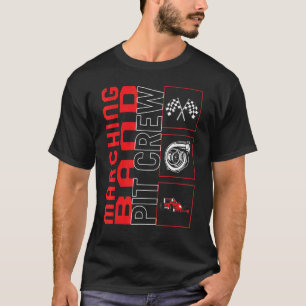 Marschierende Kapellen-Pit-Crew-Autorennen-Rennfah T-Shirt