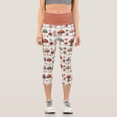 Marschierende Pilze Capri Leggings (Vorderseite)