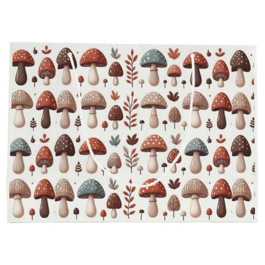 Marschierende Pilze Große Geschenktüte (Rückseite)