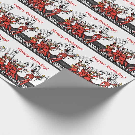 Marschierendes Band-Horn-Klavier-und Geschenkpapier (Ecke)