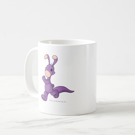 Marschierendes lila Blumaroo Kaffeetasse (Vorderseite Links)