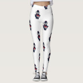 Marschtrommel Navy Blau Rot Leggings (Vorderseite)