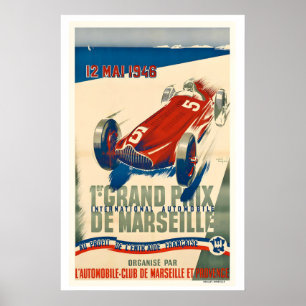 Marseille Automobil Grand Prix Veteranen-Rennsport Poster