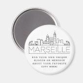 Marseille | Benutzerdefinierte Stadtmeldung oder S Magnet (Vorderseite/Rückseite)