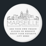 Marseille | Benutzerdefinierte Stadtmeldung oder S Magnet<br><div class="desc">Ein einzigartiger Magnet für die schöne Stadt Marseille,  Frankreich. Dieser Schlüsselanhänger zeigt die einzigartige Skyline der Stadt mit ihrem Namen darunter. Unter dem Namen der Stadt finden Sie einen Platz für Ihren einzigartigen Slogan oder Ihre Aussage über Ihre Lieblingsstadt.</div>