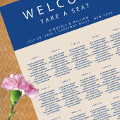 Marseille Bleu 15 Table Chic Wedding Seating Chart Poster