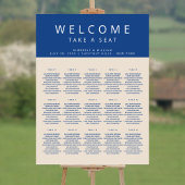 Marseille Bleu 15 Table Chic Wedding Seating Chart Poster