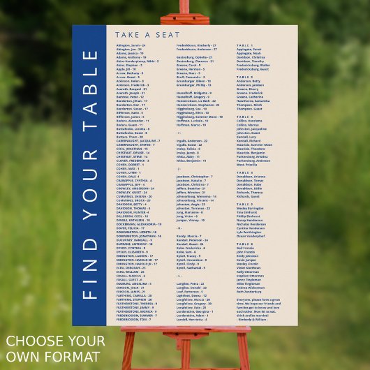 Marseille Bleu 210 Gäste Hochzeitskarte Poster