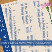 Marseille Bleu 210 Gäste Hochzeitskarte Poster