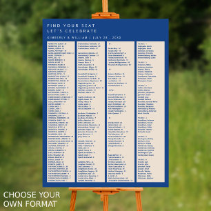 Marseille Bleu 240 Gäste Hochzeitskarte Poster