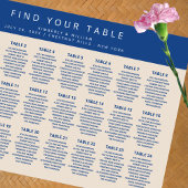 Marseille Bleu 24 Table Chic Wedding Seating Chart Poster
