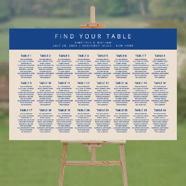 Marseille Bleu 24 Table Chic Wedding Seating Chart Poster