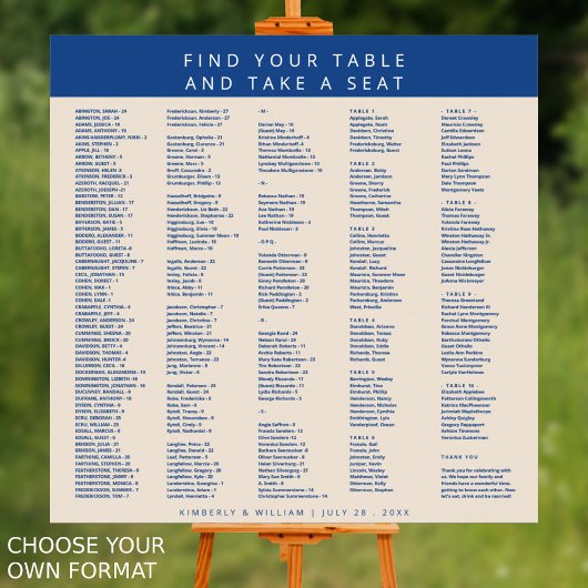 Marseille Bleu 300 Gäste Hochzeitskarte Poster