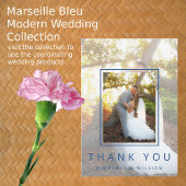 Marseille Bleu Chic 3 Foto Minimalistisch Wedding Dankeskarte