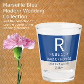 Marseille Bleu Chic Wedding Monogram Favoriten Schnapsglas