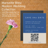 Marseille Bleu Eindeutiger QR-Code Save the Date e Magneteinladung