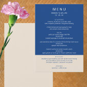 Marseille Bleu Hochzeit Moderne Probe Abendessen Menükarte