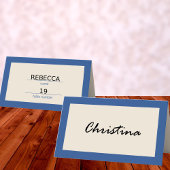 Marseille Bleu Minimal Moderne schicke Escort Wedd Platzkarte