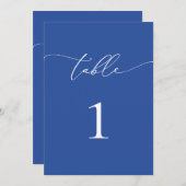 Marseille Bleu Minimalistisch Elegante Tischnummer (Vorne/Hinten)