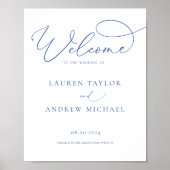 Marseille Bleu Minimalistisch Herzlich willkommen  Poster (Vorne)