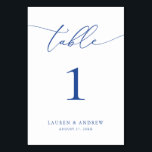 Marseille Bleu Minimalistisch Wedding | Event Cust Tischnummer<br><div class="desc">(**BITTE BEACHTEN SIE: Um zu bestellen,  passen Sie einfach Ihre Tischnummer (und Name/Datum) an und fügen Sie jede Nummer einzeln in Ihren Warenkorb ein. Dann Karo raus,  sobald du fertig bist.) Schön,  elegant,  modern und minimalistisch,  Tischnummer-Karte. Vollständig anpassbar mit Ihren Namen (oder Ereignisname) und Datum.</div>