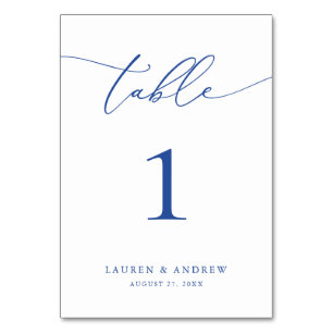 Marseille Bleu Minimalistisch Wedding Event Cust Tischnummer