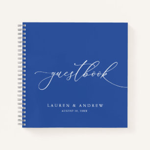 Marseille Bleu Minimalistisch Wedding Guestbook Notizblock