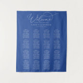 Marseille Bleu Minimalistische Hochzeitssitzkarte Wandteppich (Vorderseite)