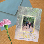 Marseille Bleu Modernes Minimales Foto Hochzeit Folieneinladung