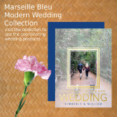 Marseille Bleu Modernes Minimales Foto Hochzeit Folieneinladung