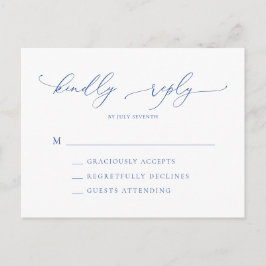 Marseille Bleu und White Minimalistisch Wedding RS Postkarte