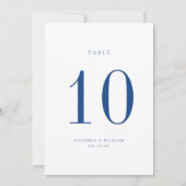 Marseille Bleu Wedding Tischnummer Card (Vorderseite)